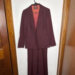 Vtg Levi Strauss Pant Suit Set Womens Red Blazer Pants Made USA 60s Small Big E